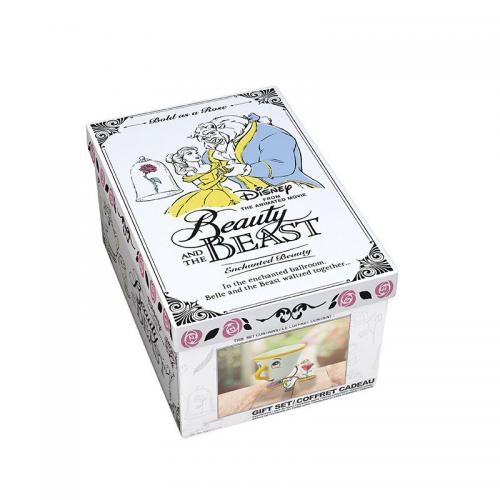Pack Premium La Bella y la Bestia Taza 3D + Pin + Llavero