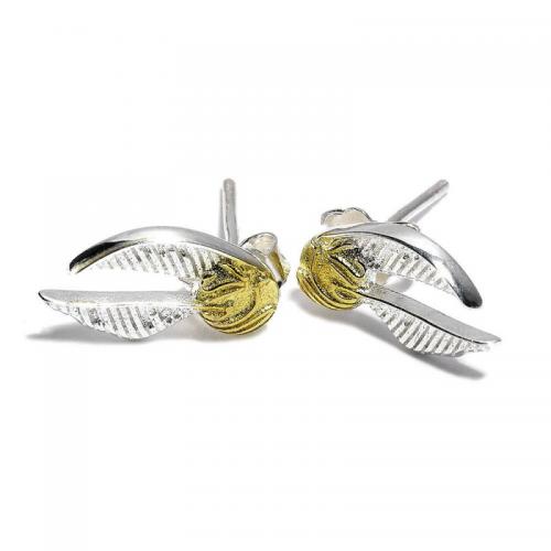 Pendientes Harry Potter Snitch Dorada Plata de Ley