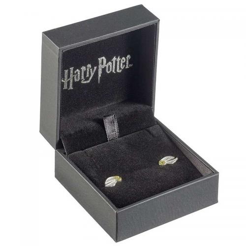 Pendientes Harry Potter Snitch Dorada Plata de Ley
