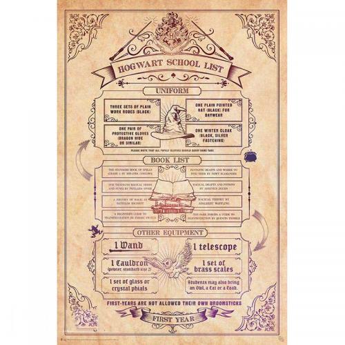 Póster Harry Potter Lista Howgarts